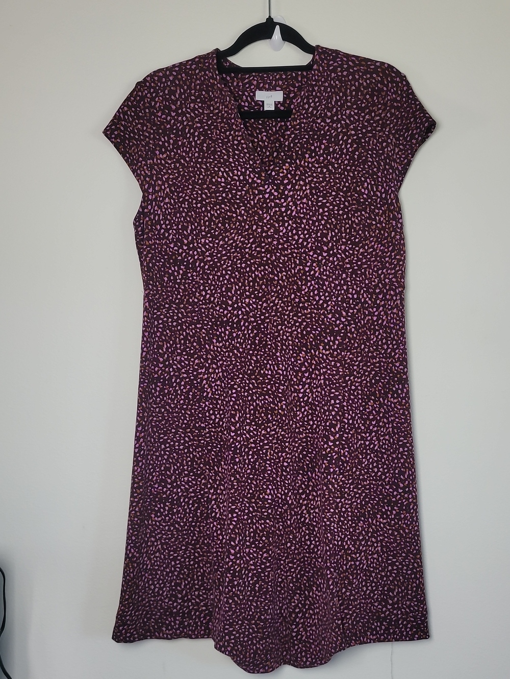 J. Jill Floral Split Neck Wearever Dress  Medium Petite